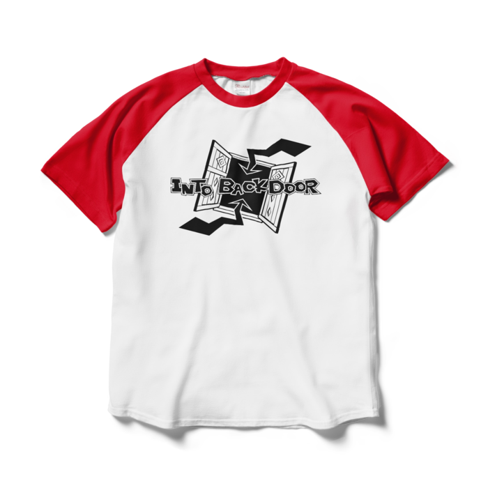 ラグランTシャツ - L - ホワイト×レッド