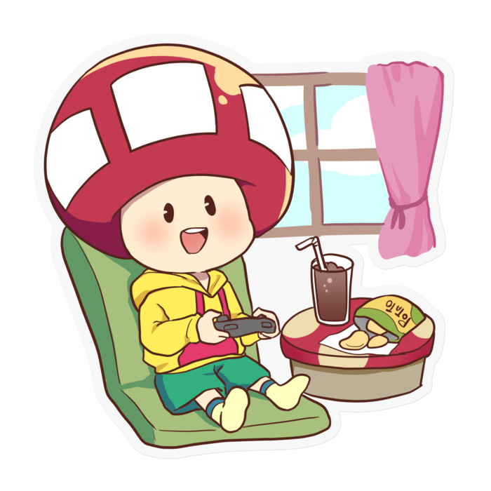 たちばな【ゲーム日和】ステッカー 背景色：クリア（100x100mm）