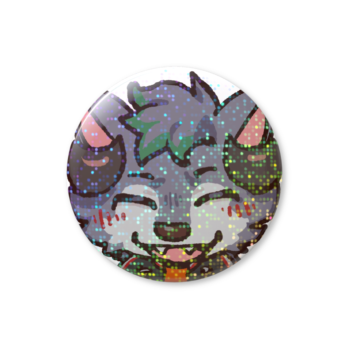 ミニカサイ缶バッチ【笑】