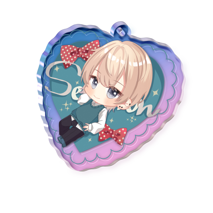 オーロラアクリルキーホルダー - 50 × 50mm