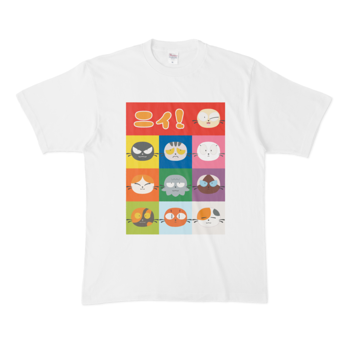 ニィと仲間たちが集まるTシャツ - XL - 白