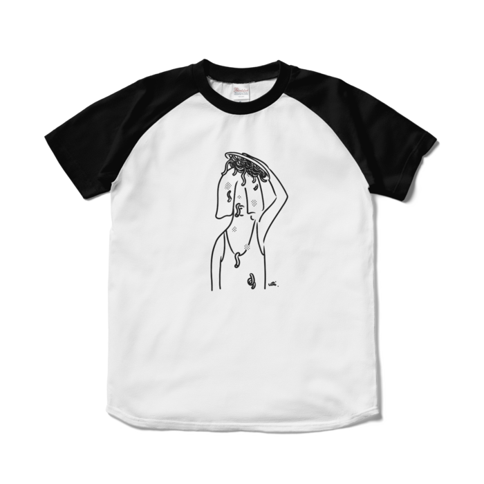 ラグランTシャツ - S - ホワイト×ブラック