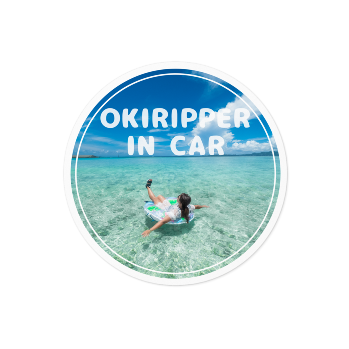 OKIRIPPER IN CARステッカー 68㎜ ラウンド