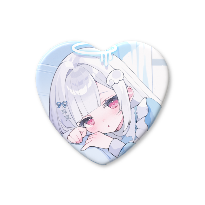 ハート缶バッジ - 57 × 52.5mm