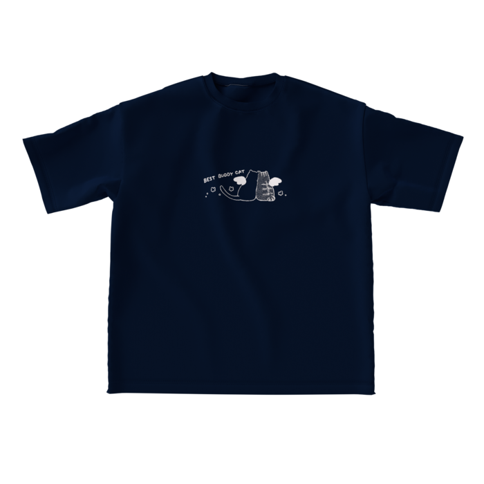 ビッグシルエットTシャツ(ネイビー) - L -