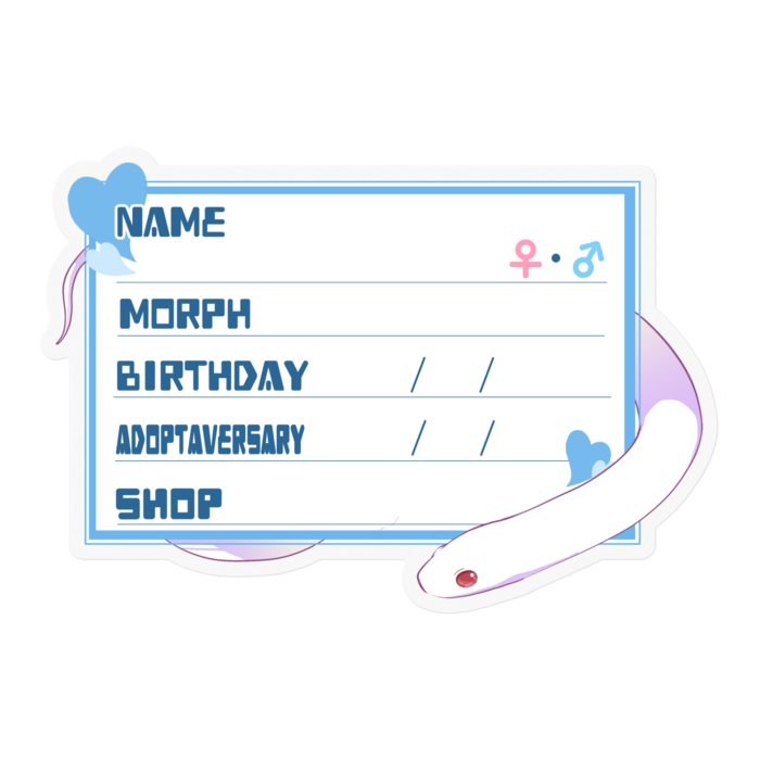 【🐍お名前ステッカー】カリキン(ブリザード) ‐ハート／ブルー(英語)