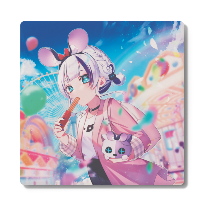 コースター - 角形髪型ハート編み込み