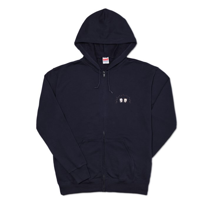 ジップパーカー　紺色　XL