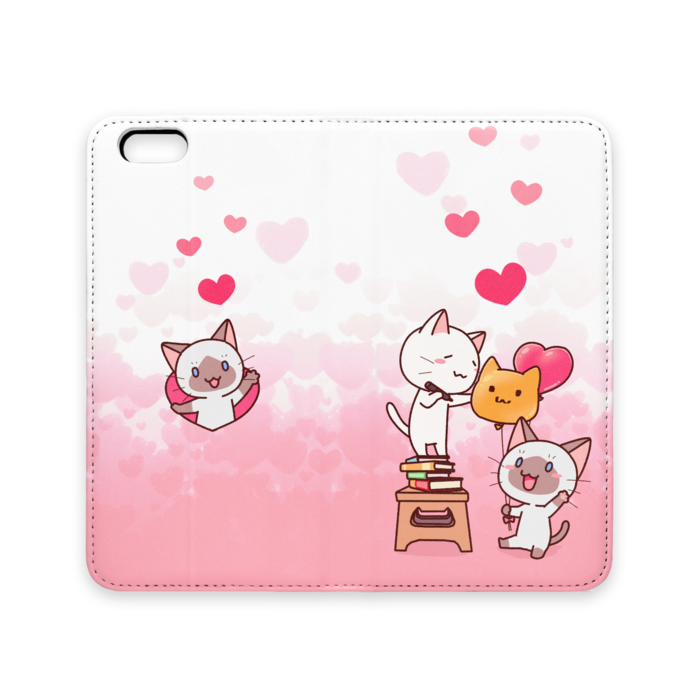 かまってシャムちゃん 手帳型iphoneケース 風船 Itina Booth
