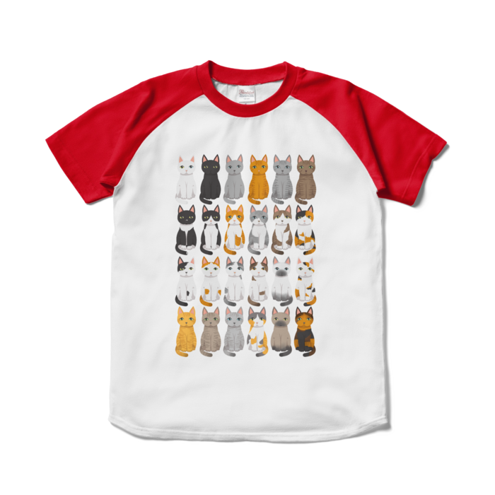 ラグランTシャツ - S - ホワイト×レッド