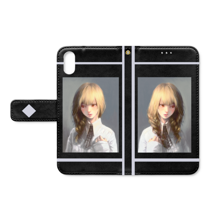 手帳型iPhoneケース - iPhone XS / X - ストラップ穴 あり