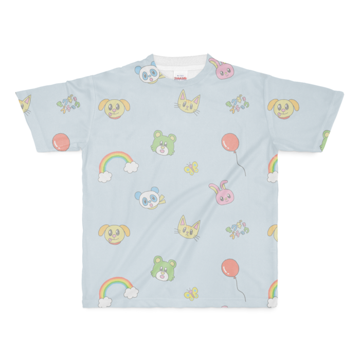 フルグラフィックTシャツブルー - M - 両面印刷