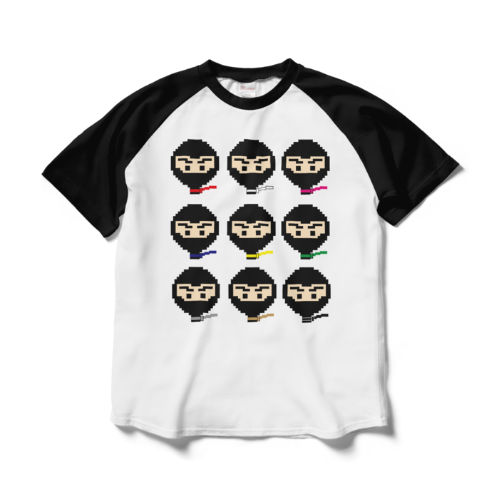 ラグランTシャツ - L - ホワイト×ブラック