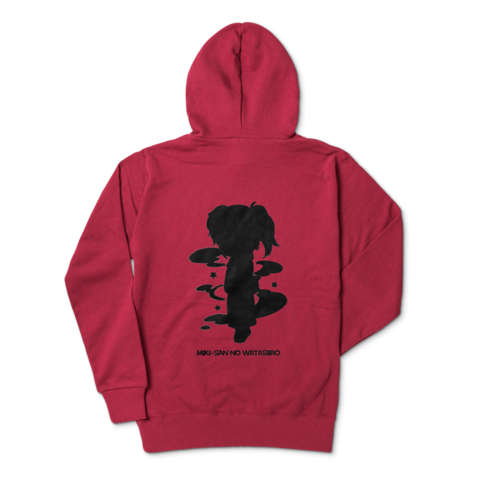 ジップパーカー - L - バーガンディ(シルエット黒)