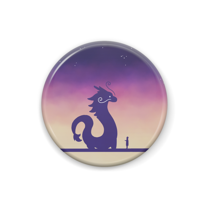 【龍との遭遇-碧桃-】缶バッジ25mm