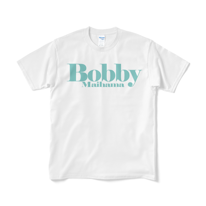 BobbyのTシャツ - M - ホワイト(ロゴ:アイスグリーン))