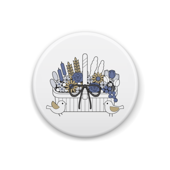 缶バッジA　円形　白色（ホワイト）　直径32mm