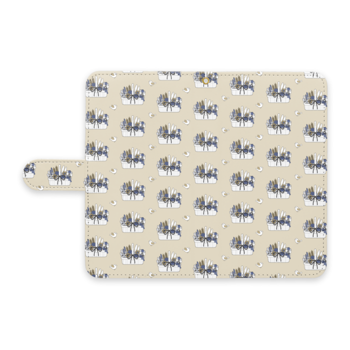 手帳型AndroidケースB　ストラップ穴あり　ベージュ　L（大）