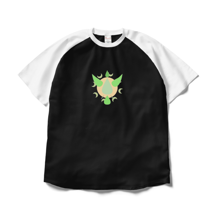 ラグランTシャツ - XL - ブラック×ホワイト