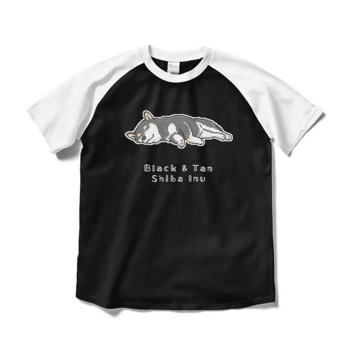 ラグランTシャツ - M - ブラック×ホワイト/Raglan T-Shirt (Size M) Black & White