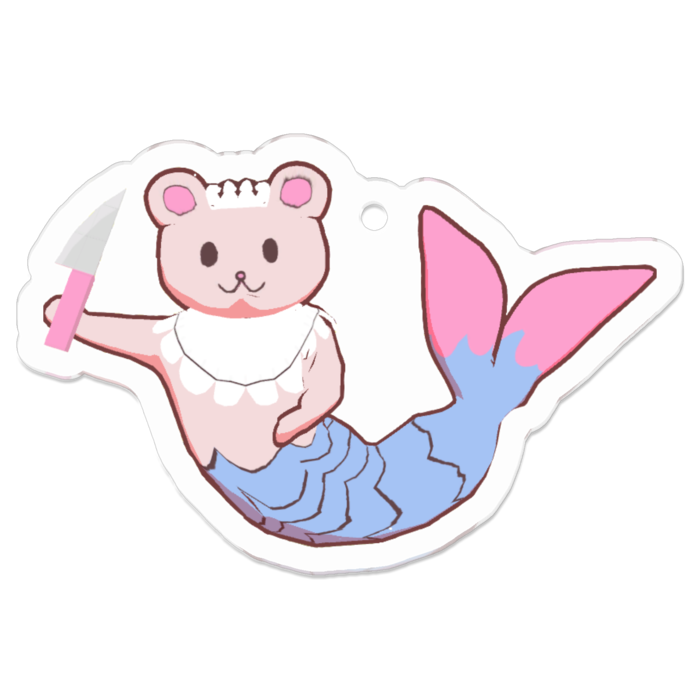 くまーめいどアクリルキーホルダー - 50 x 50 (mm)