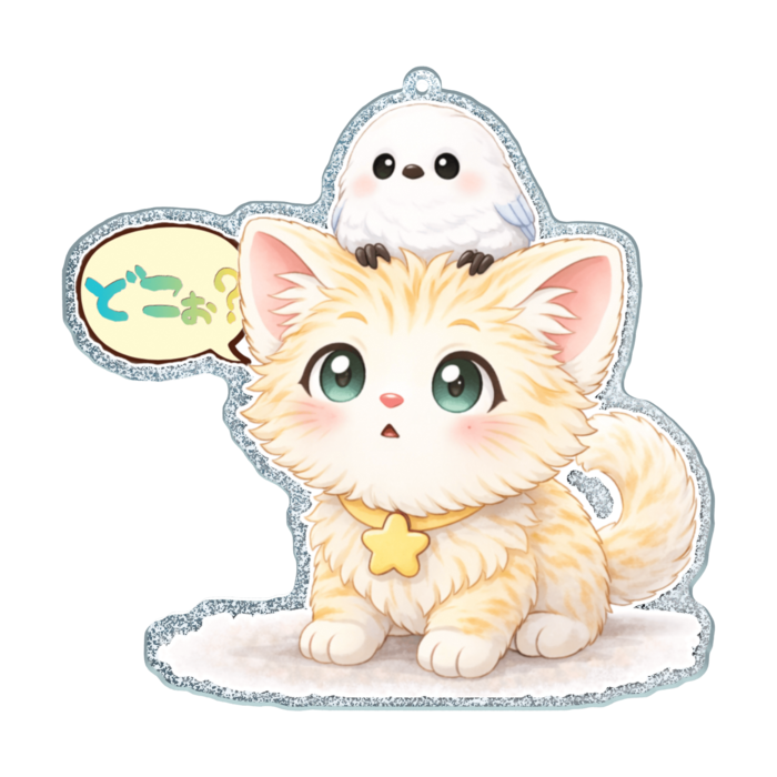 ラメアクリルキーホルダー - 100 × 100mm