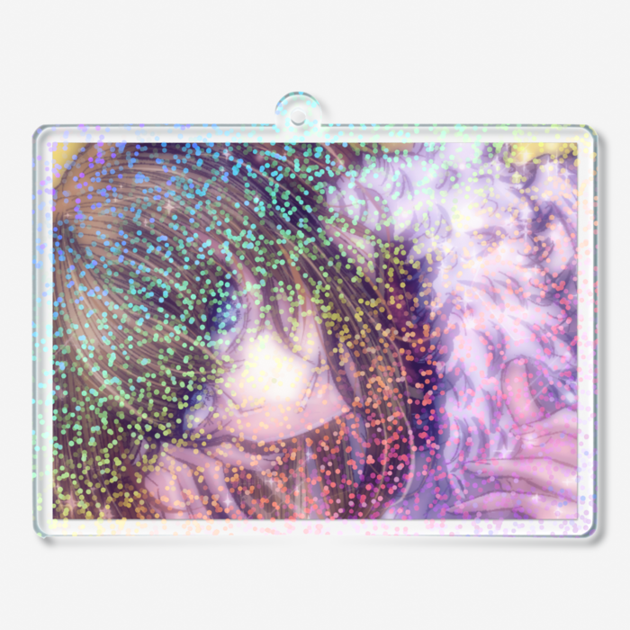 ホログラムアクリルキーホルダー - 70 × 70mm