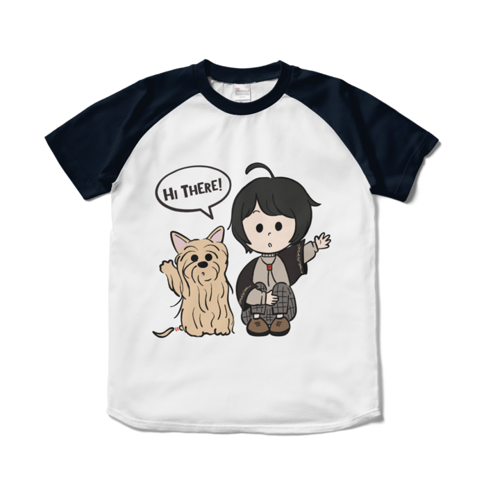 ラグランTシャツ - S - ホワイト×ネイビー