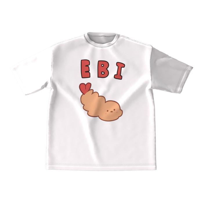 えびビッグシルエットTシャツ - M - 白