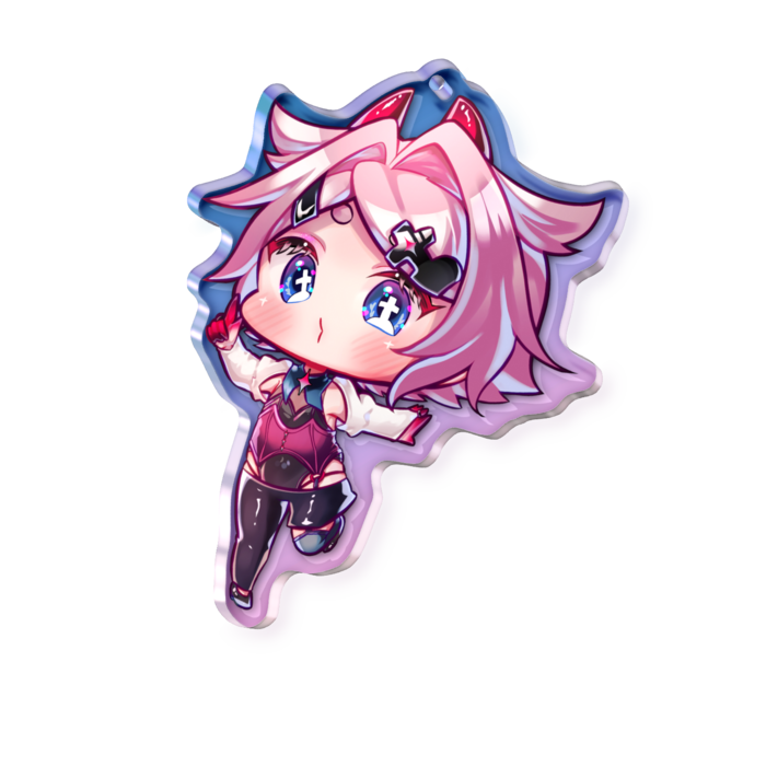 (描き下ろしイラスト)オーロラアクリルキーホルダー - 70 × 70mm