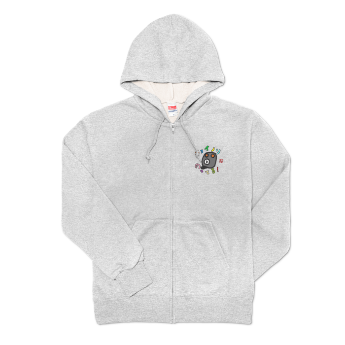 ジップパーカー - M - 杢グレー（ブラック）