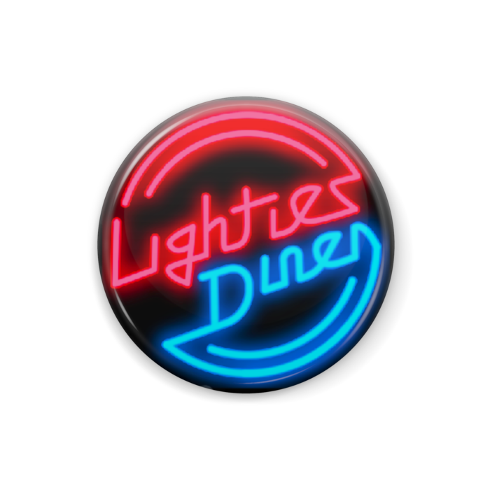 LD rounded neon sign - black