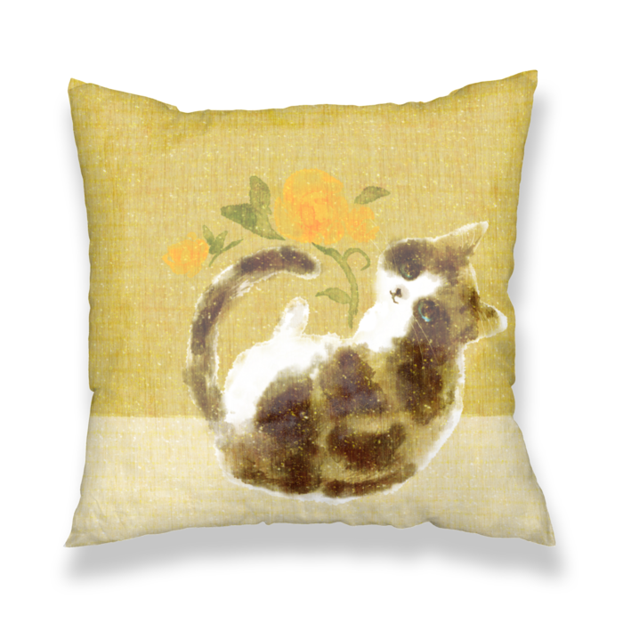 クッションカバー黄 - 450x450(mm)