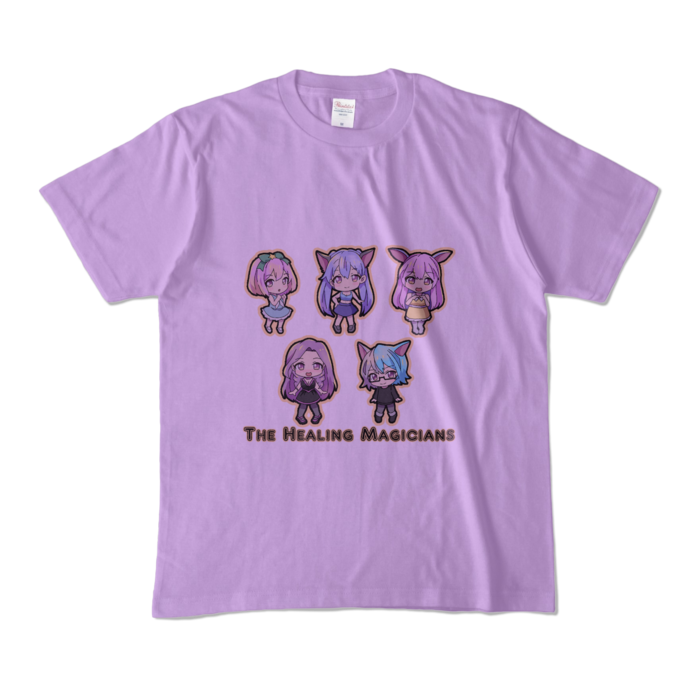 カラーTシャツ - M - ライトパープル/カラー柄