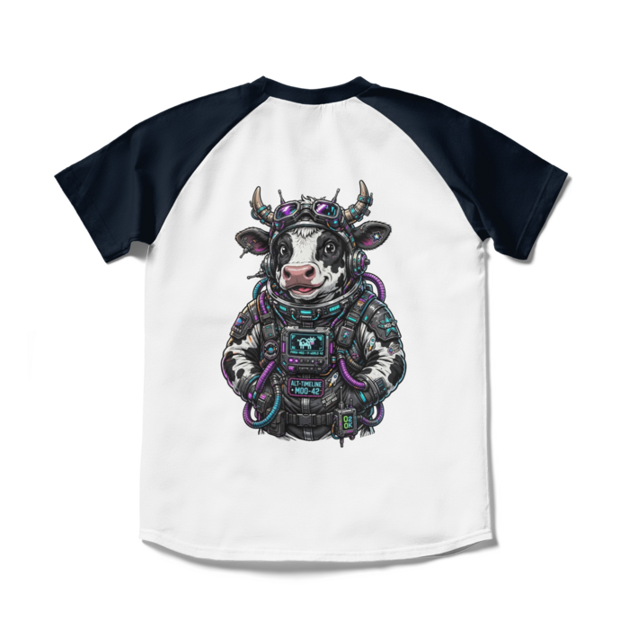 ラグランTシャツ - S - ホワイト×ネイビー(1)