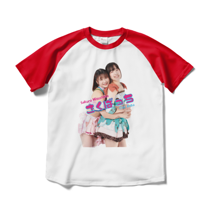 ラグランTシャツ - M - ホワイト×レッド