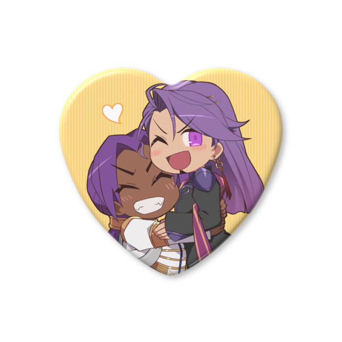 ハート缶バッジ - 57 × 52.5mm