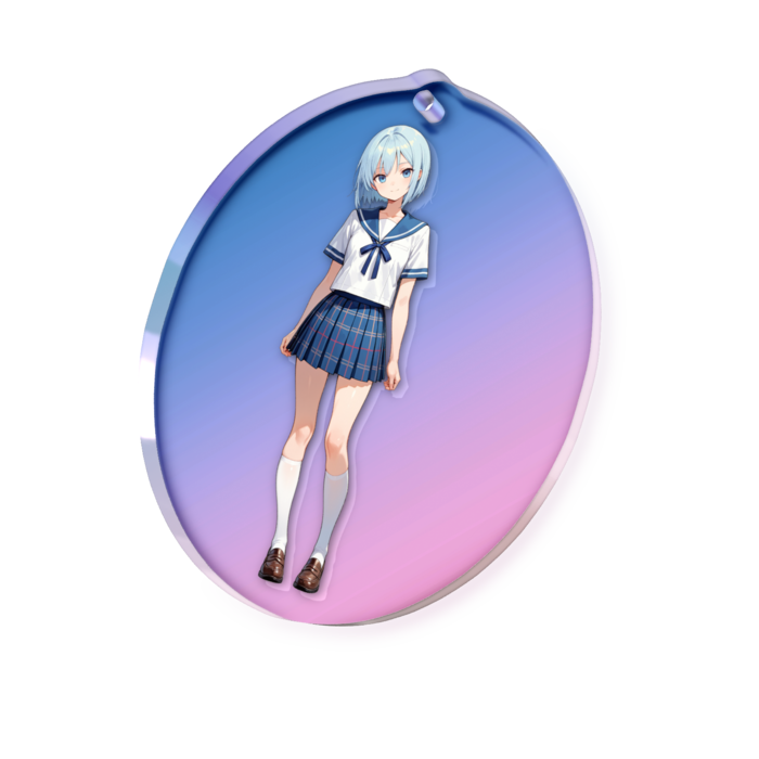 オーロラアクリルキーホルダー - 50 × 50mm