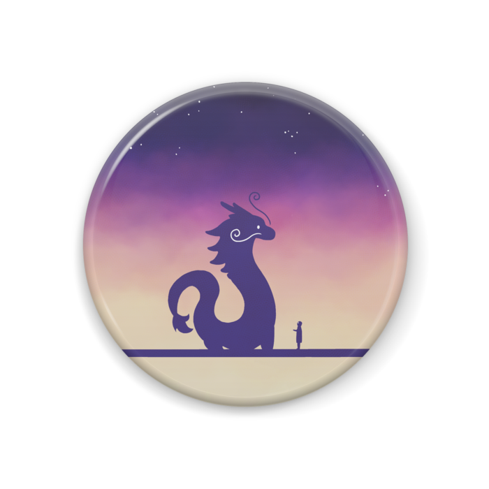 【龍との遭遇-碧桃-】缶バッジ44mm