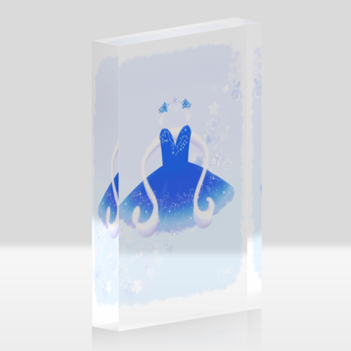 Blueアクリルブロック - 100x148mm