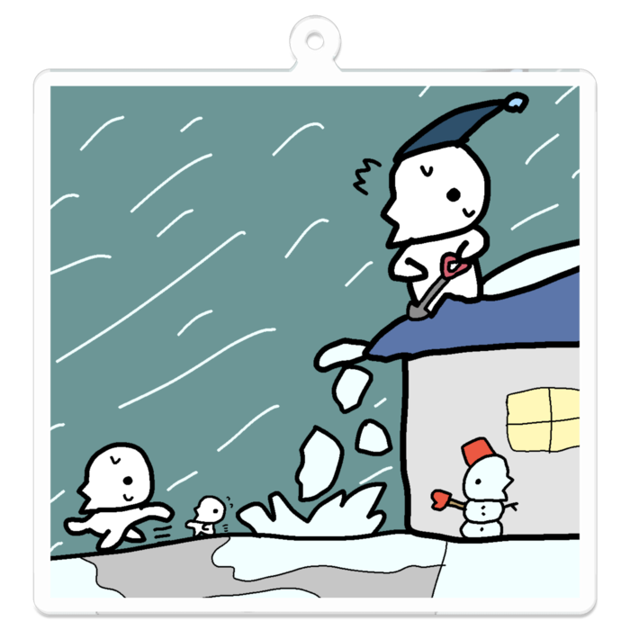 雪かきには注意が必要！ - 70 x 70 (mm)
