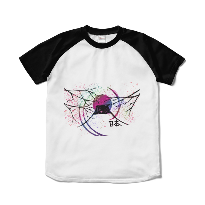 ラグランTシャツ - S - ホワイト×ブラック