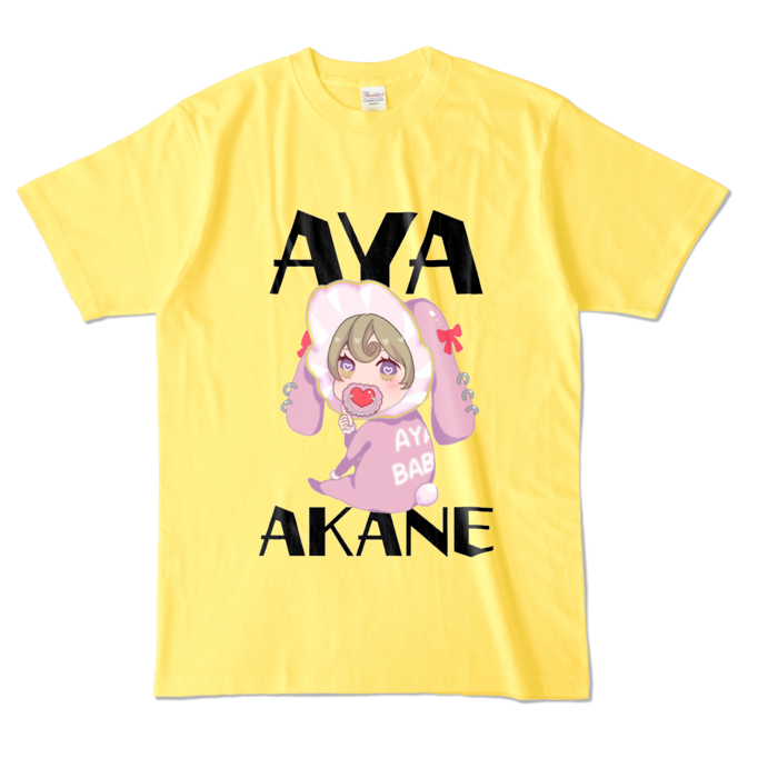 【あやばぶ🍼】カラフルTシャツ - L - イエロー (濃色)