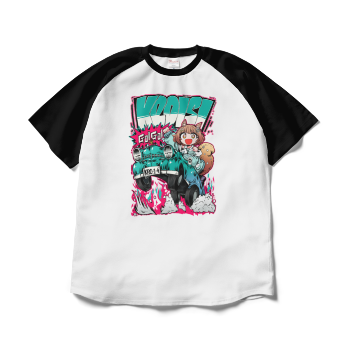 ラグランTシャツ - XL - ホワイト×ブラック