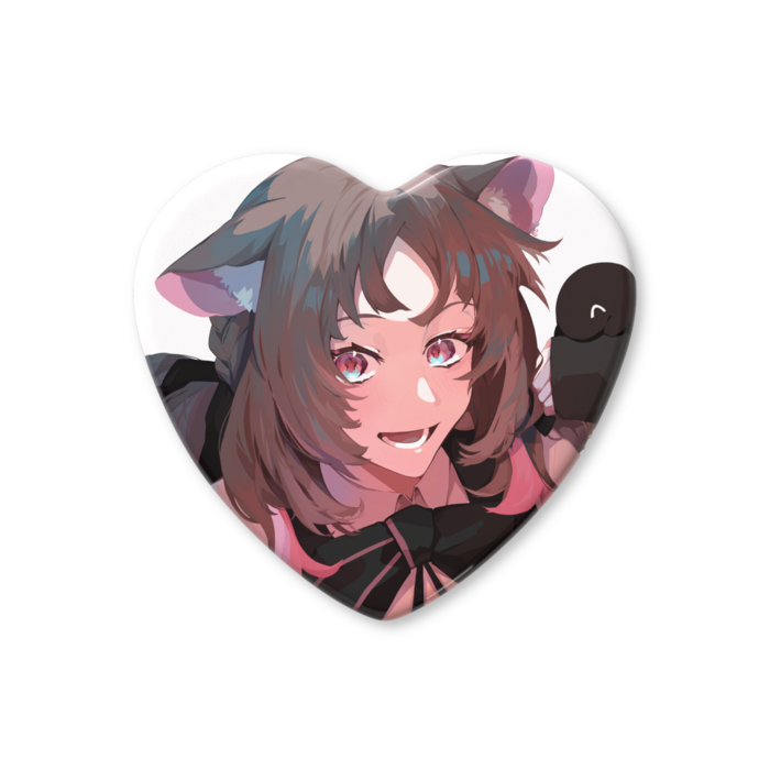 ハート缶バッジ - 57 × 52.5mm