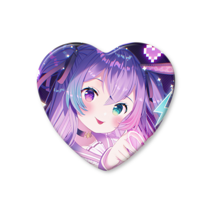 ハート缶バッジ - 57 × 52.5mm