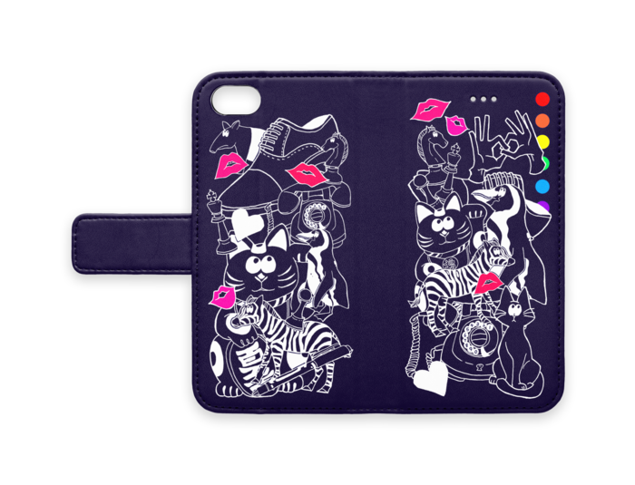 黒 手帳型iPhoneケース - iPhone 8 / 7