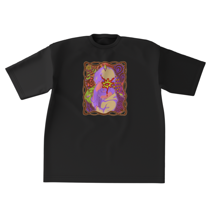 ビッグシルエットTシャツ - XL - 正面 - ブラック