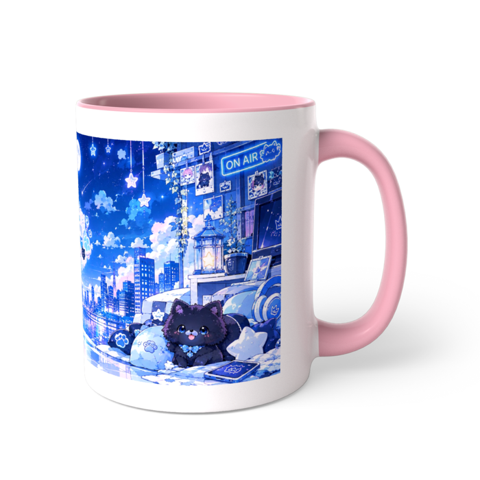マグカップ (ピンク)　配信中-夜-
