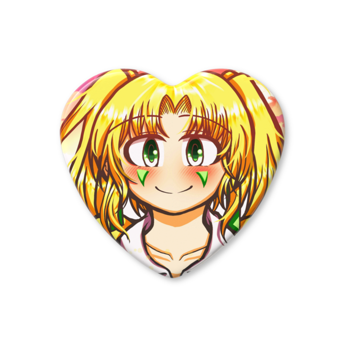 ハート缶バッジ - 57 × 52.5mm